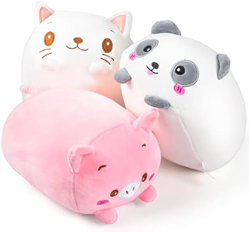 Labeol Plush Toys Set - Cute Plush Pillow for Cats Pigs and Pandas