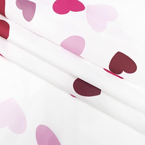 LB Romantic Hearts Shower Curtain Set 72x72 Waterproof