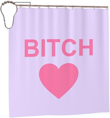 Bitch Heart Shower Curtain Waterproof Thick