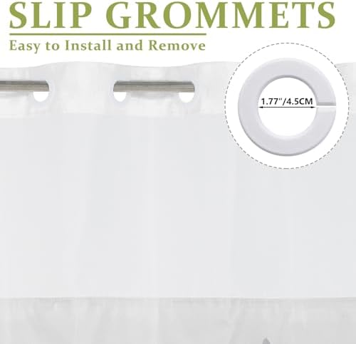 AWERT Misty Forest No Hook Shower Curtain with Liner