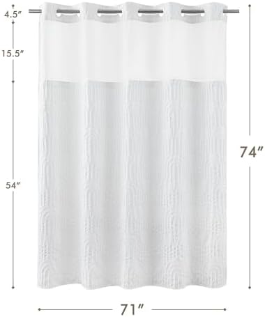 ROSERY No Hooks Shower Curtain Set for Bathroom