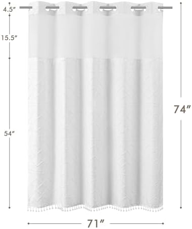 Durable Aesthetic 71 W x 74 L Shower Curtain Set
