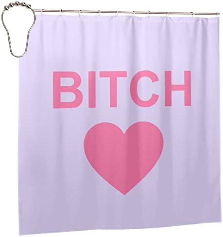 Bitch Heart Shower Curtain Waterproof Thick