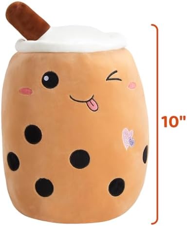 Boba Milk Tea Plush Pillow with LED Lights