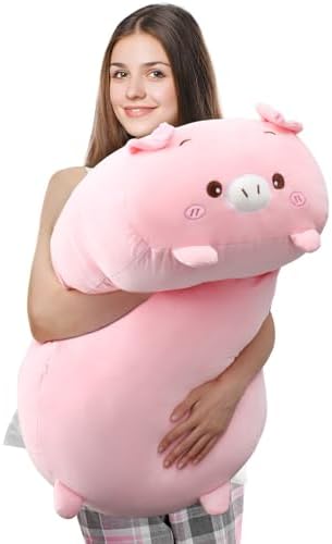 Cuddle with Woanger 354-inch Pink Plush Pillow