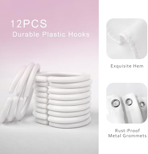 Elegant shower curtain set with modern quotes