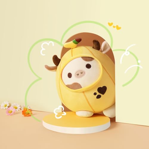 PEACH CAT Banana Cow Plush Pillow for Kids