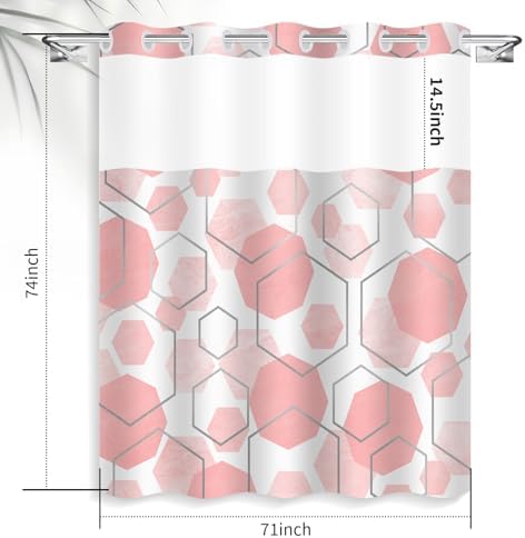 Luxurious Pink Geometric Shower Curtain
