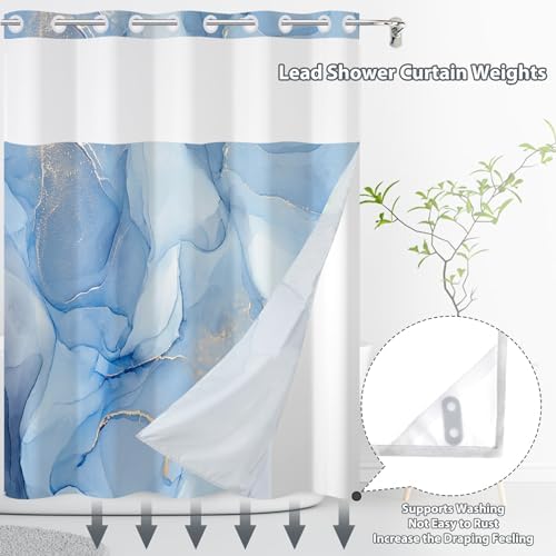 Blue Marble Modern Shower Curtain