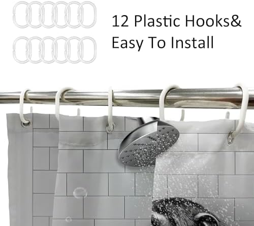 Newsely Monkey Inflatable Bath Shower Curtain 72x72 Waterproof Animal Print Expandable Set