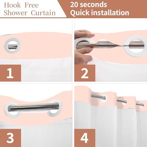 No Hook Boho Shower Curtain