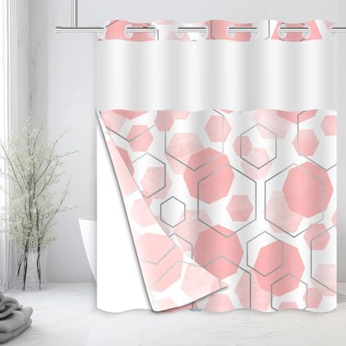 Luxurious Pink Geometric Shower Curtain