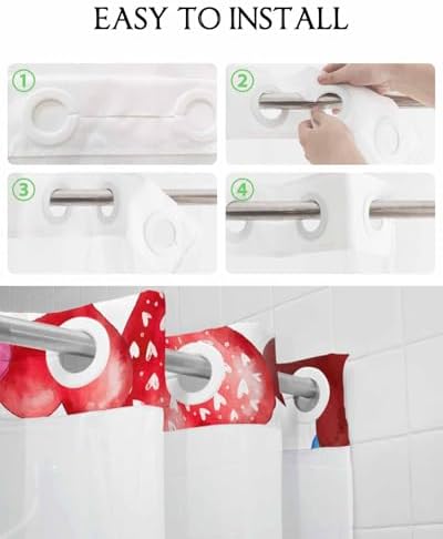 No-Hook Shower Curtain Set - Waterproof Durable