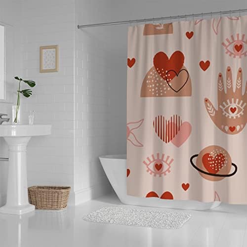 Delicate Waterproof 12-Hook Shower Curtain for Bathroom Use Boho Style