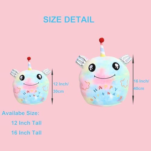 16-inch Plush Rainbow Axolotl Stuffed Animal Pillow for Kids and Adults