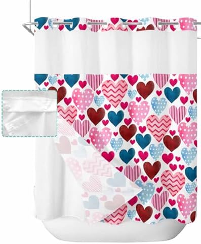 No-Hook Shower Curtain Set