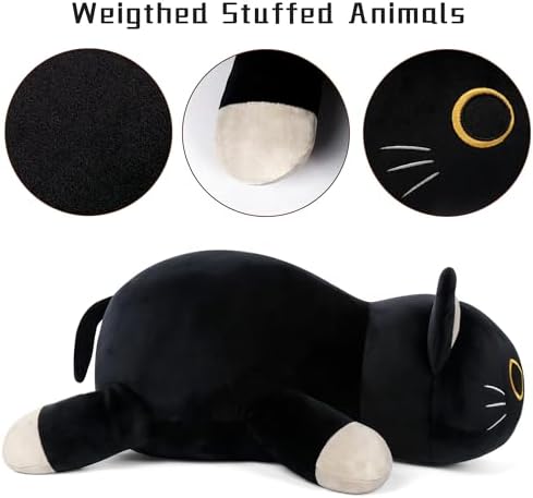 Wepop 24 Black Cat Weighted Plush Pillow