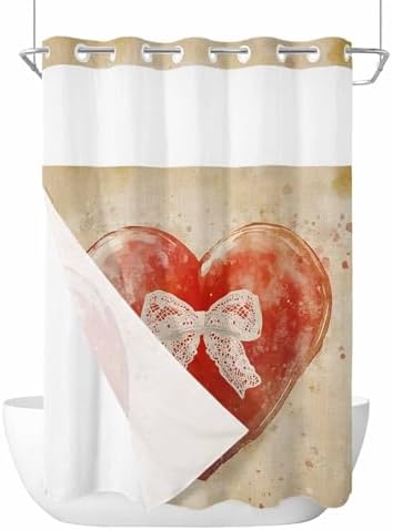 No-Hook Waterproof Shower Curtain Set