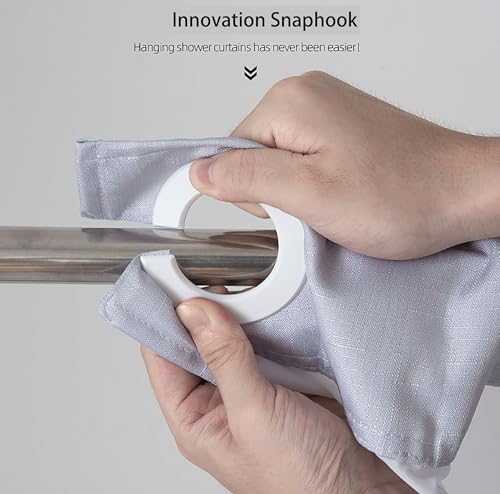 Planially No Hooks Shower Curtain Set