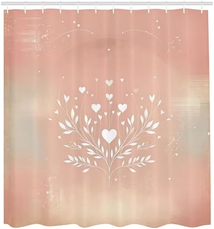 Ambesonne Pink Shower Curtain with Hooks