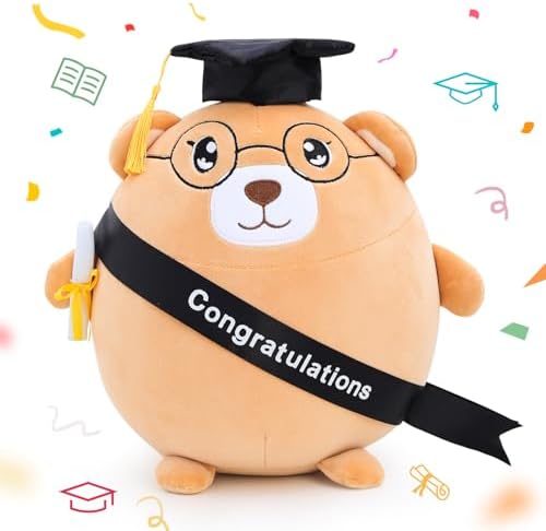 personalizedGraduationBearPlushGiftForBoyAndGirl - 118 Stuffed Animal PillowWithCapForCollege HighSchool