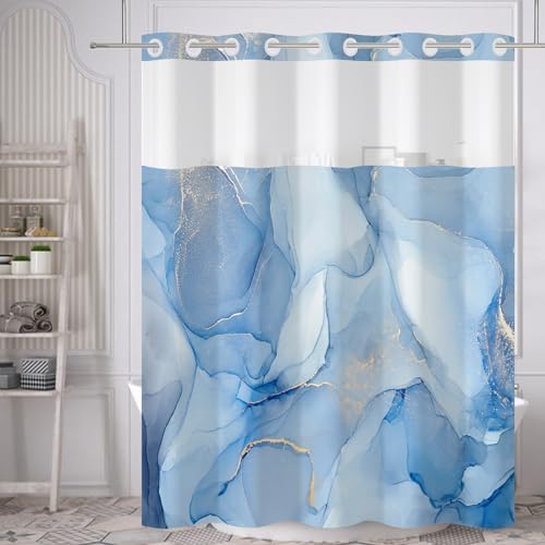 Blue Marble Modern Shower Curtain