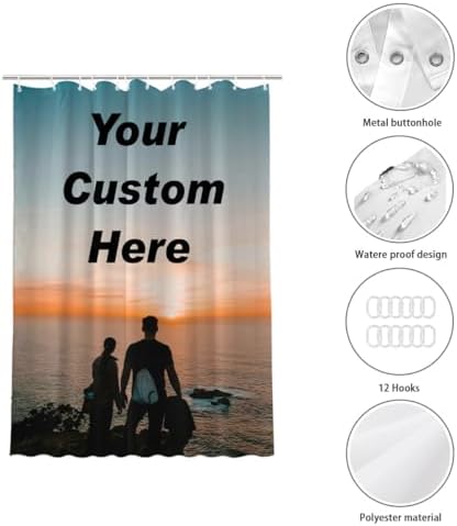 Custom Bath Experience Personalized Shower Curtain Set Durable Waterproof