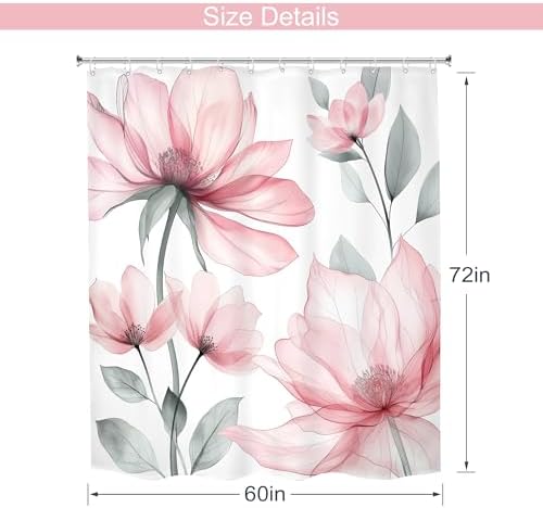 Meshely Pink Floral 60x72 Curtain