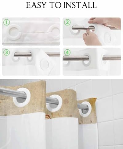 No-Hook Waterproof Shower Curtain Set