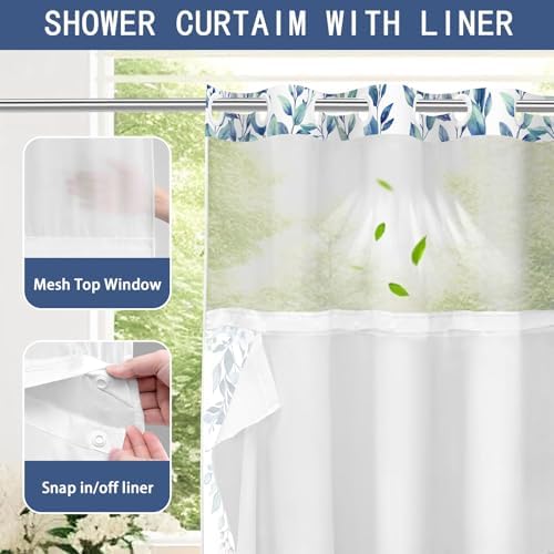 Eucalyptus Butterfly Bath Curtain Set 71x74