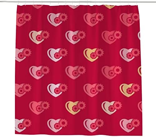 Durable 60x72 inch shower curtain 12 hooks Valentines Day