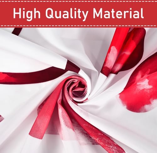 Lush Valentines Day Shower Curtain Red Pink Hearts Waterproof Durable 72x72 inches