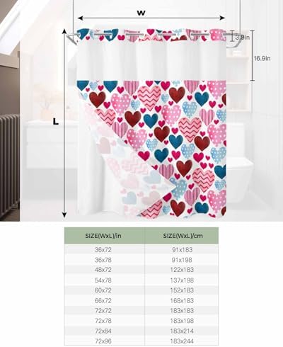 No-Hook Shower Curtain Set