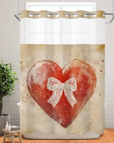 No-Hook Waterproof Shower Curtain Set