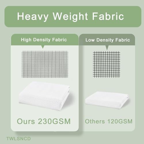 Heavy-Duty No Hook Waffle Weave Shower Curtain Hotel Quality White