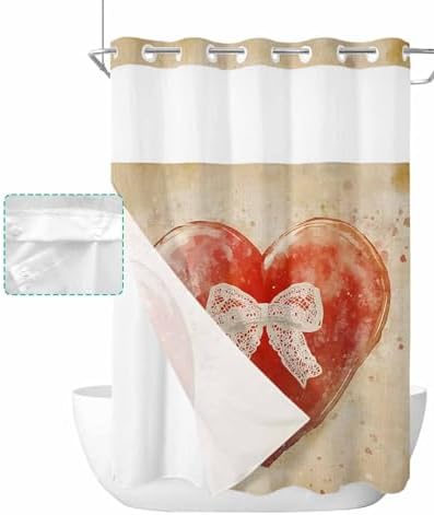 No-Hook Waterproof Shower Curtain Set