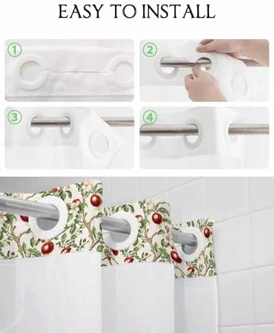 Stylish No Hook Shower Curtains with Snap-in Liner for Home Kitchen
