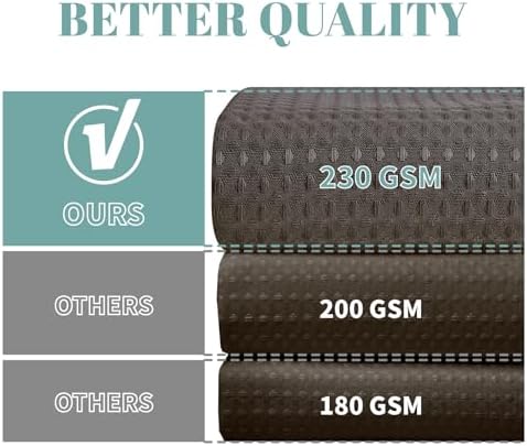 Eachope Brown Waffle Weave Shower Curtain Set
