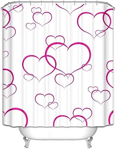 Stylish Rose Red Shower Curtain Grommet Set for Bathroom Use