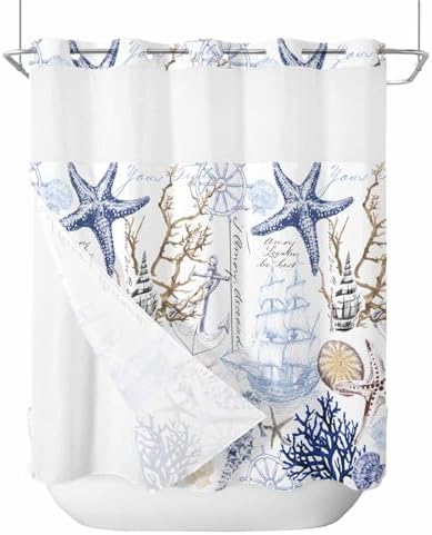No Hooks Shower Curtain Set Waterproof and Super comfy for Your Bathroom