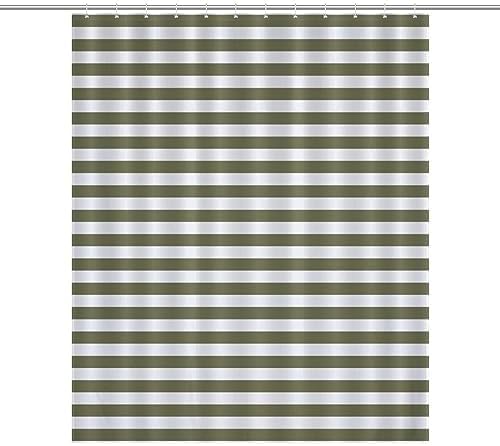 Modern Olive Green Washable Shower Curtain Set