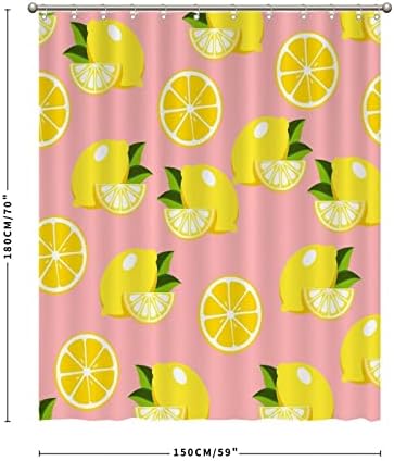 Natural Bath Curtains 59 x 71 Lemon Fruit Abstract