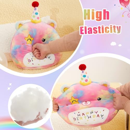 Happy Birthdays with Peace Bear Plush Pillow