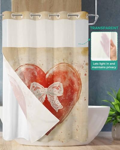 No-Hook Waterproof Shower Curtain Set