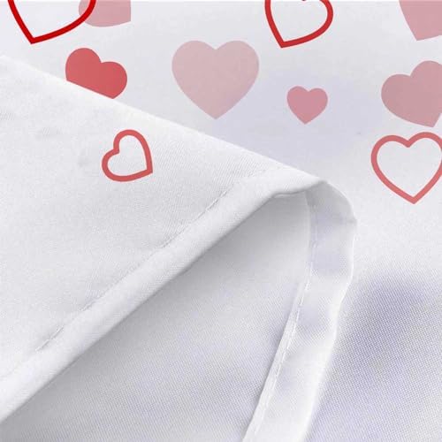 JAWO Valentines Red Heart Shower Curtain Set