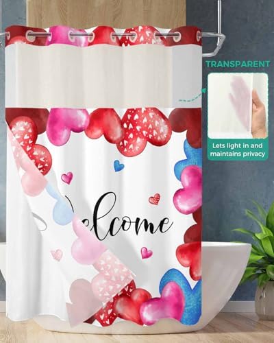 No-Hook Shower Curtain Set - Waterproof Durable