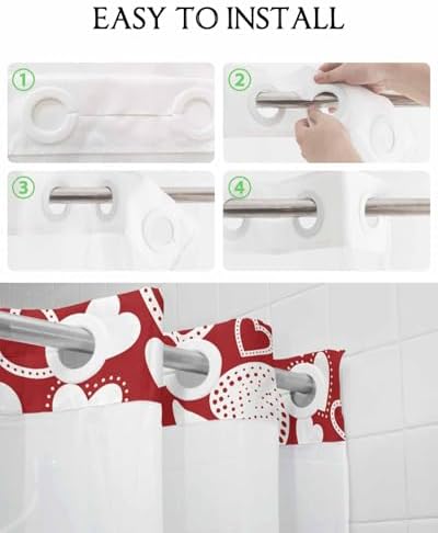 Love Valentines Shower Curtain Set