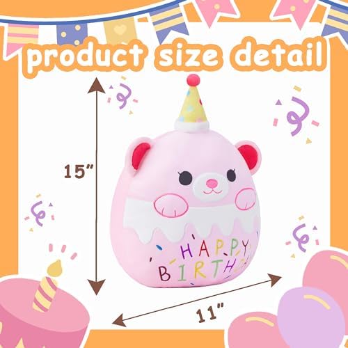Large Teddy Bear Plush Pillow Stuffed Animal Toy Happy Birthday Choice