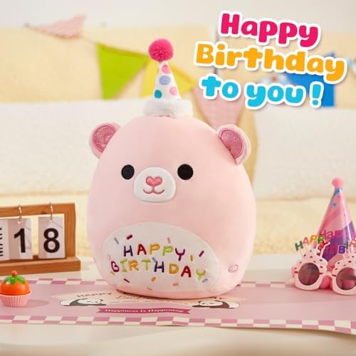 Happy Birthday Teddy Bear Glow Singing Plush Pillow