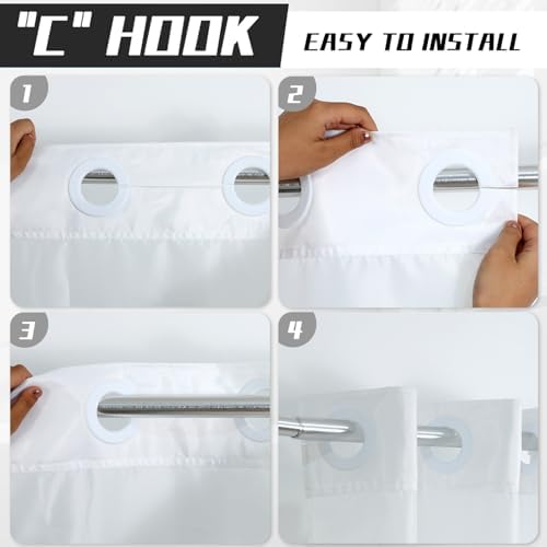 Elegant Modern No-Ring Shower Curtain